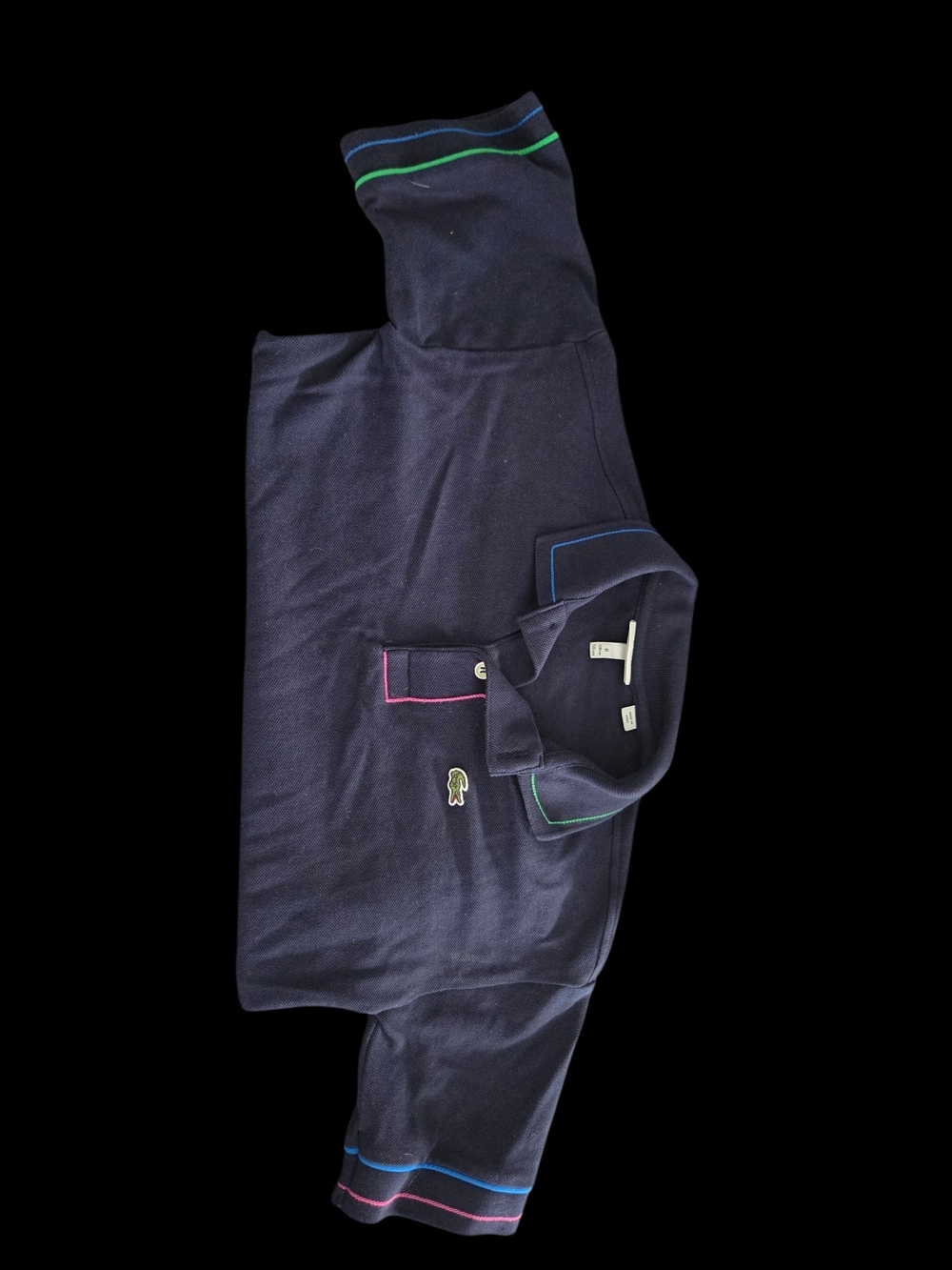 Lacoste Navy Polo with Multicolor Trim